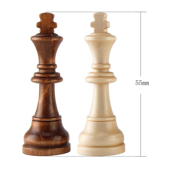Children 70mm Vintage Wooden Chess Board Checker Set Entertainment Games