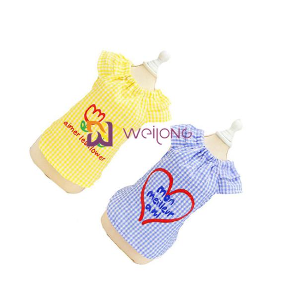 Rubber Printing Color Summer Seersucker Dog Puppy Dress XS S M L XL