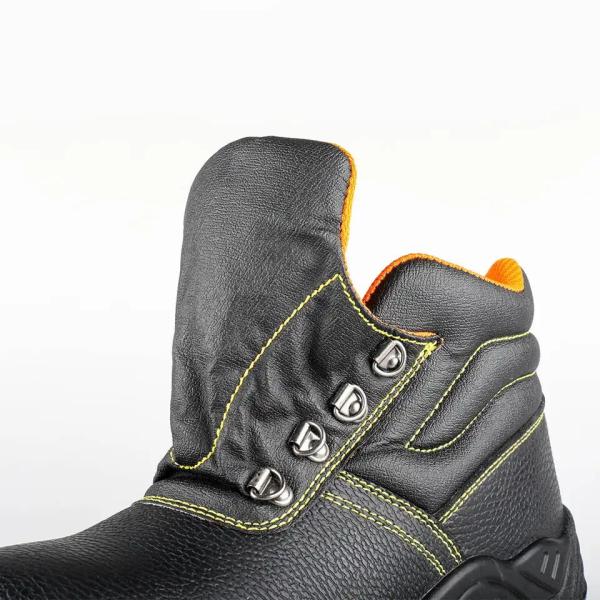 Steel Toe Genuine Leather Work Shoes Lightweight Steel Plate Safety Shoes Black