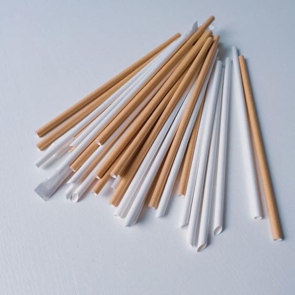 Customized Logo Paper Straw for Drinking Disposable White Brown Paper Drinking Straw