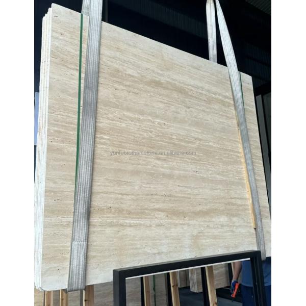 Marble Travertine Stone Big Slab Polished for Modern Hotel Villa Interior Design