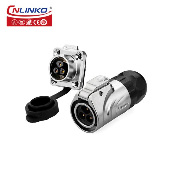 CNLINKO Manufacturer IP68 Waterproof 2 Pin Metal Male Female M16 Power Waterproof Plug Cable Socket Connector