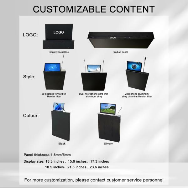 BNT 17.3 Retractable Touch Screen Hidden in Meeting Table Flip up Lcd Monitor Lift/conference Table Pop up Lcd Monitor Lift