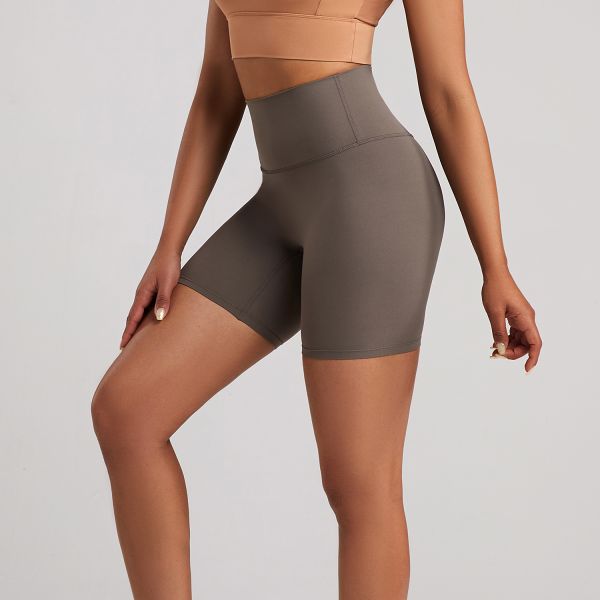 Nylon Spandex Women Yoga Shorts High Waisted 5
