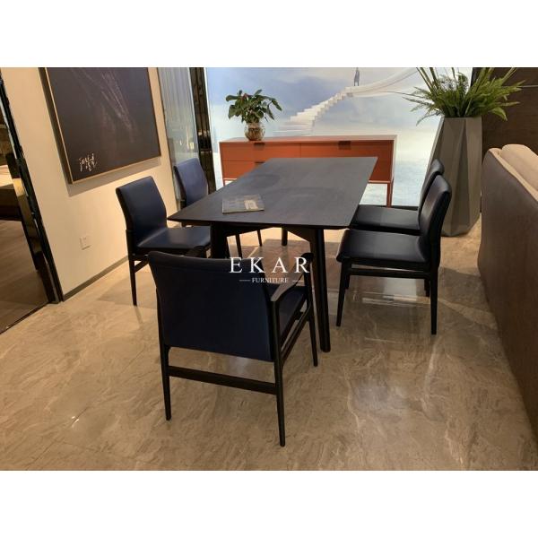 Simple Design Upholstered Restaurant Yellow Leather Dining Chair