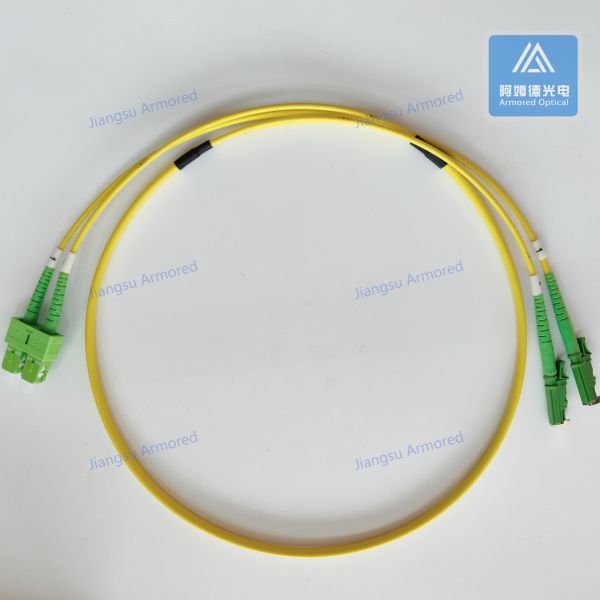 Duplex SM E2000-DSC-1M Fiber Patch Cord Yellow LSZH Patch Lead