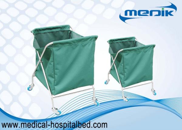Laundry Clinical Trolleys For Collecting Dirty Clothing With One Green Bag
