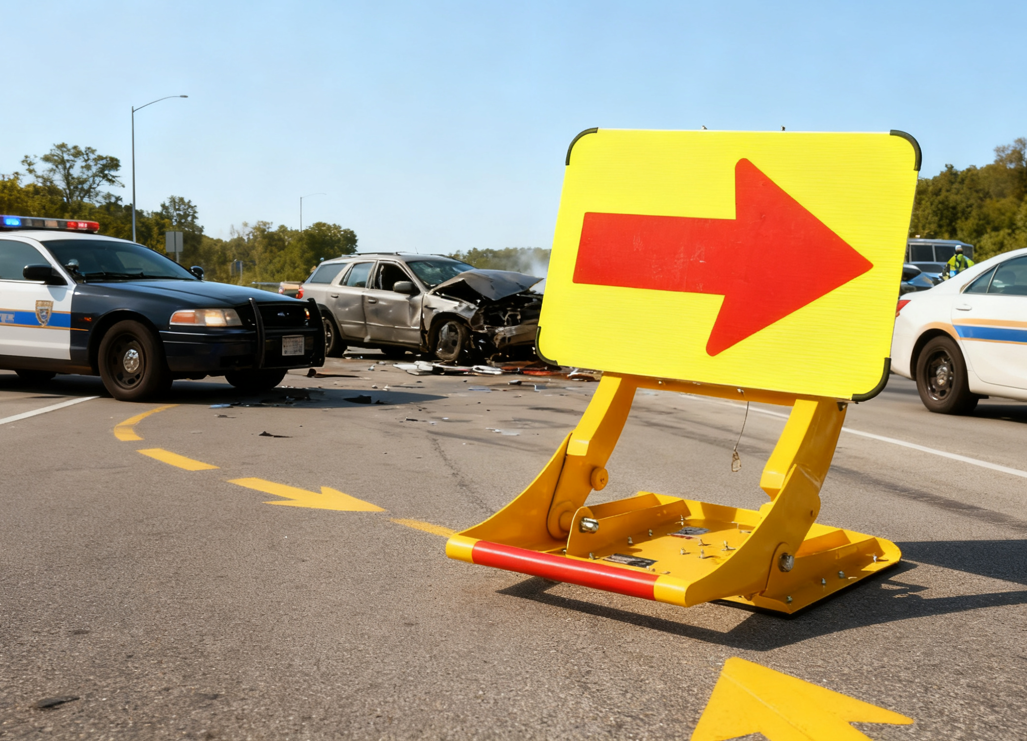 El sistema modular HiTOMARUKUN de barrera vial temporal con recubrimiento en polvo ofrece control de tráfico y mayor seguridad en zonas de trabajo.