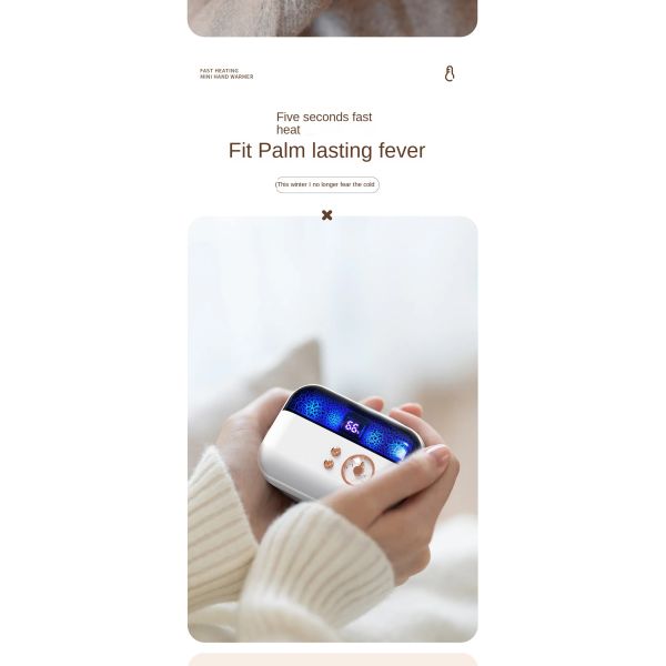 OEM USB Rechargeable Hand Warmer 2 In 1 Self Heating For Household Use