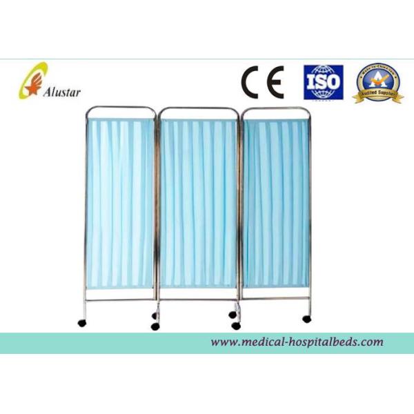 1500*1870mm Medical Stainless Steel Hospital Privacy Screens With Swivel Caster (ALS-WS09)
