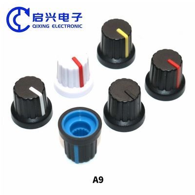 KN15-Y-6 Potentiometer Knob Bakelite Radio Knobs With Pointer Circular Hole Top Screw Fixation