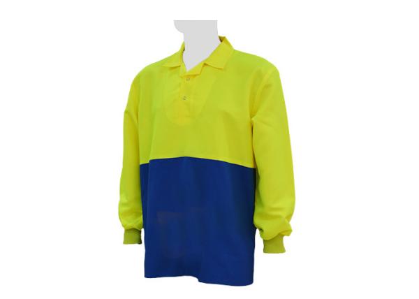 Two Tone Outdoor Custom Work Shirts Fluroscent Yellow Australian Size / Length