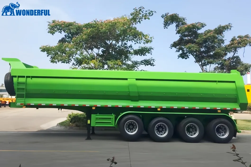 40t Transport Needs Tri-Axle Efficient Accessories Aluminium Hydraulic Cylinder Side Wall Steel Farm Grain Sand End Rear Dump Tipping Tipper Semi Trailer Dumper