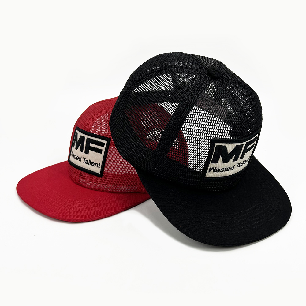Flat Mesh Custom Embroidery Trucker Hats Brim Full Snapback Snapback Cap