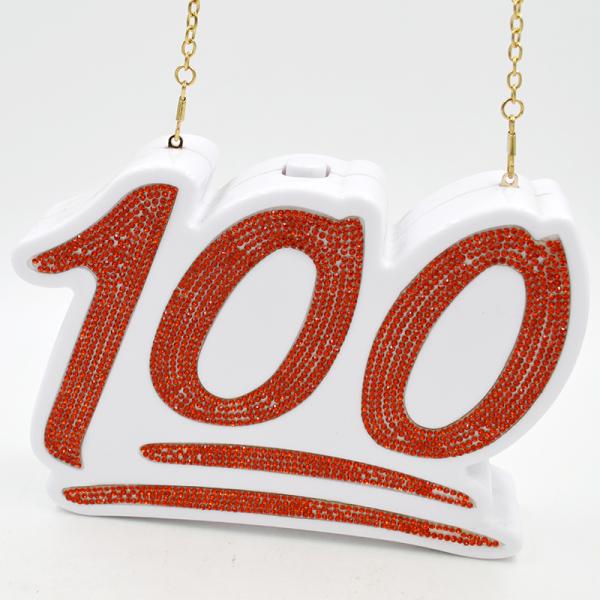 Creative 100 Shaped Red Acrylic Evening Clutch Bags For Women Daily Use