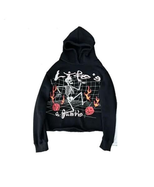                  Wholesale Custom Full 3D Puff Print Casual Raw Hem Hooded Pullover Embroidery Logo Cut Edge Hoodie             