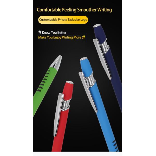 Stylish Press Metal Ballpoint Pen Click Soft Touch Promotional Aluminum Ball Pen