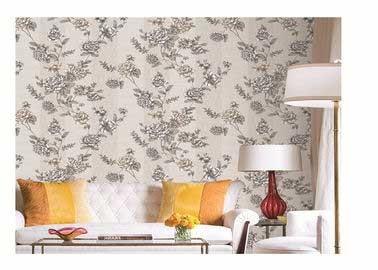 Waterproof PVC Vinyl Wallpaper European Flower Design Fashion Style