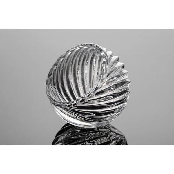 Striped Round Small Glass Globe Vases Votive Candle Holder Pressed 12 X 8.8cm