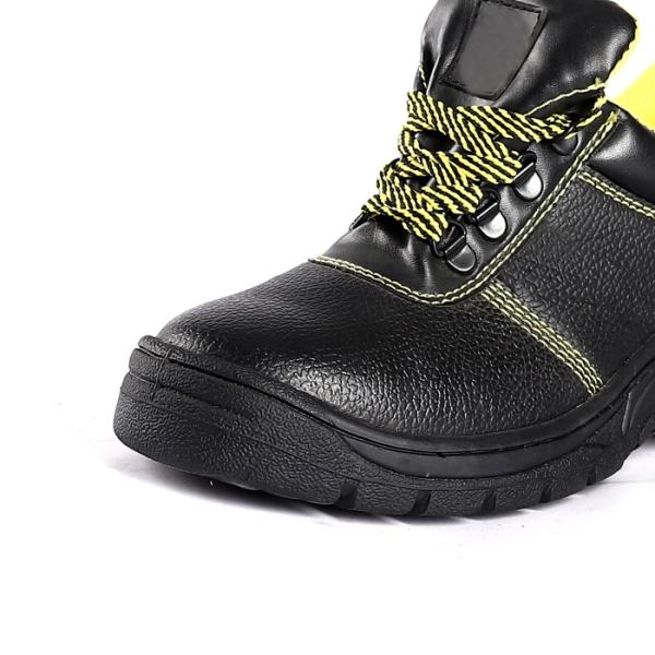 Steel Toe Men Women Safety Shoes Comfortable EVA Insole Embossed Cow Leather Upper Mesh