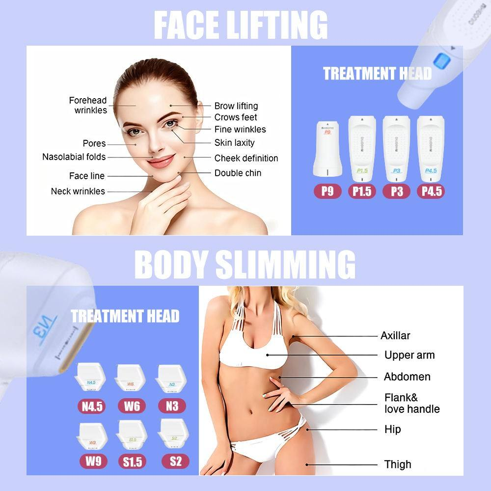 7D HIFU Machine , HIFU Body Slimming Machine 1200W Ultrasound Machine For Skin Tightening