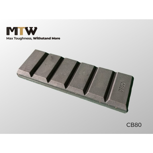 CB80 Chocolate Block Wear Part 240×80×23mm Heavy Equipment Wear Protection Component 3.2KG