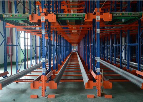 RAL Color Warehouse Metal Storage Racks , Radio Shuttle System Robot Welding