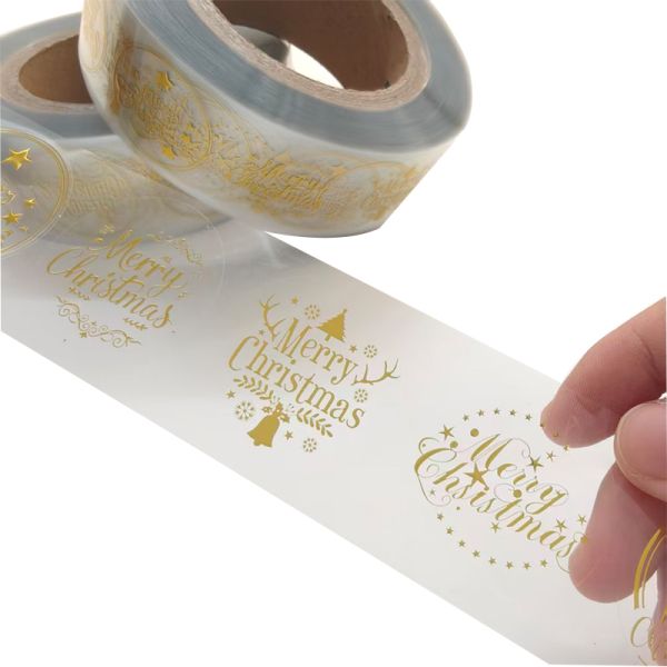 Customized Transparent Assorted Shapes Christmas Gift Labels for Holiday Party Favors