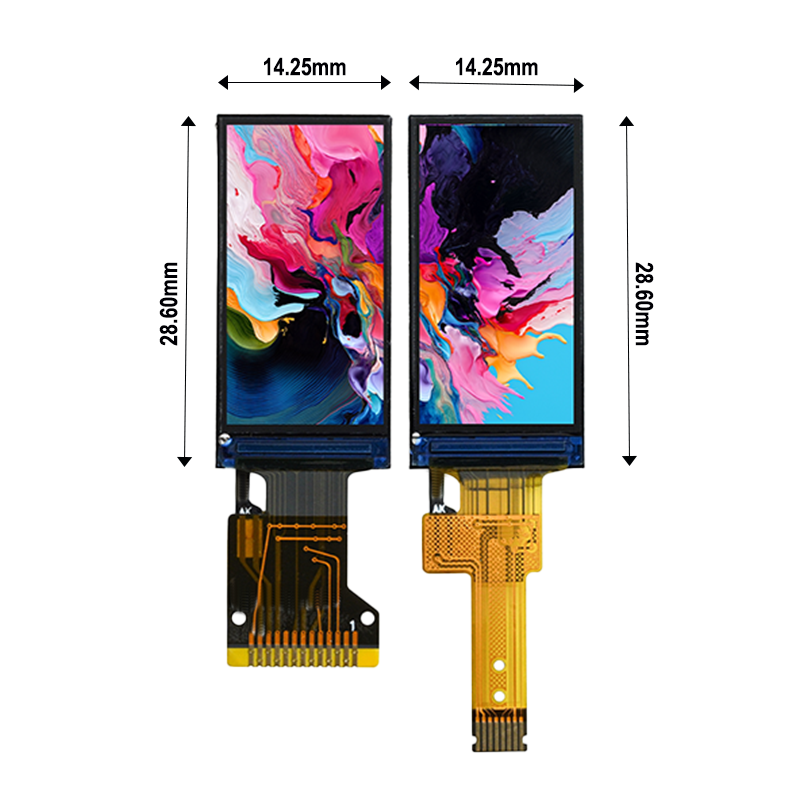 1.05 inches, driven by GC9A01, a TFT display with a resolution of 128X240 IPS LCD screen, available in plug-in or soldered types