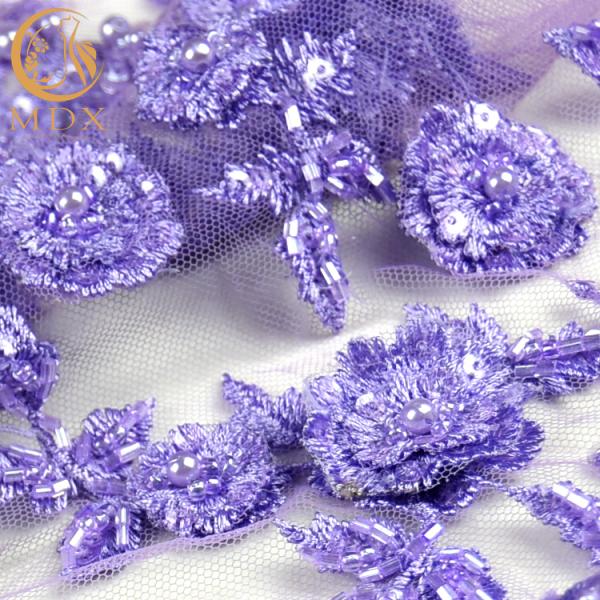 Ширина 3D шнурка 135cm вышивки руки верхнего сегмента чистая отбортовала Applique шнурка