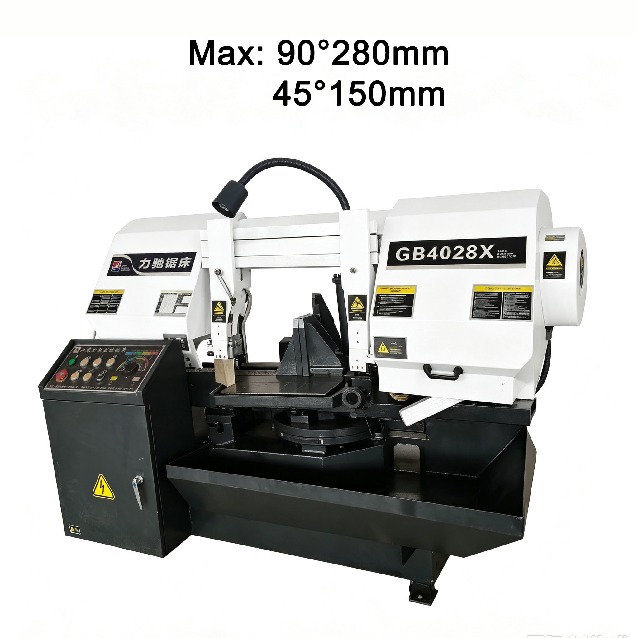 GB4028X 45 Rotary Horizontal Swivel Head Band Saw Machine For Multi Angle Metal Bar Cutting
