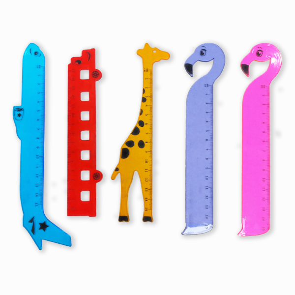 Wholesale reliable quality customizable purple15CM students gifts flamingo shape plastic ruler