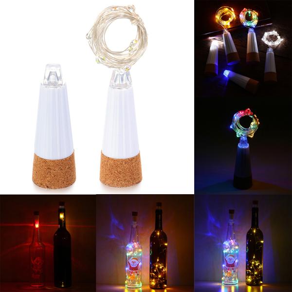 USB Rechargeable Bottle Lights Premium Bottle Cap Cork Stopper Lamp Creative Romantic Cork Lights White Colorful