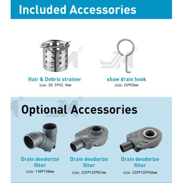 OEM Linear Shower Floor Drain With Hair Strainer Satin Polished Finish