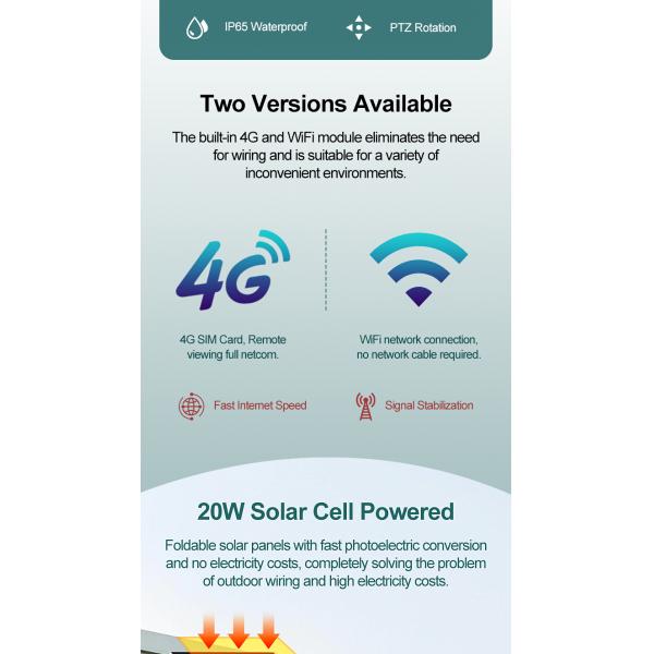 SL100 Solar Powered Cctv Camera Hd 2mp Wifi PIR Outdoor 24 Hours Surveillance Night Vision Ip Security Camera