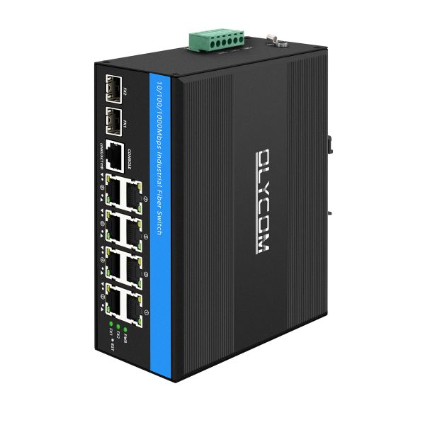 8 Port Managed Industrial PoE Switch Gigabit SFP Fiber 240W Actice PoE DC48V DIN Rail