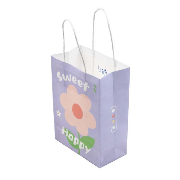 Purple Kraft Paper Bag Custom Size Printed Luxury Packaging for Supermarket Takeaway Coffee Milk Tea Food