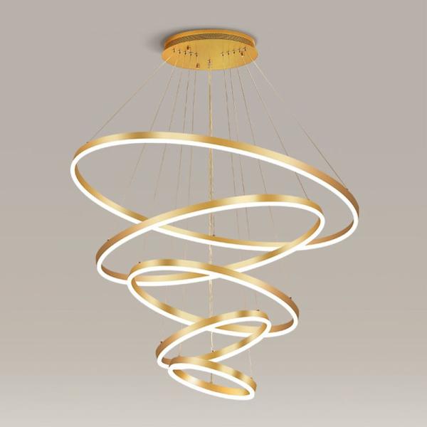 Алюминиевое акриловое современное освещение люстры кольца СИД потолка для столовой