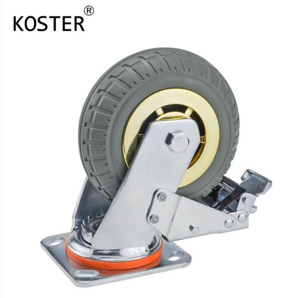 Roller Bearing Heavy Duty Golden Castor with Lock and 100mm/125mm/150mm/200mm Diameter
