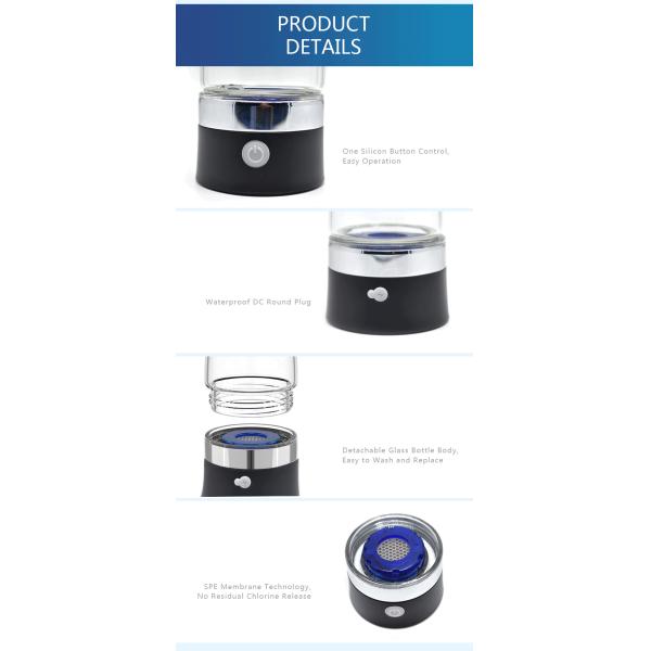 Business GIft 300ml Hydrogen Rich Water Ionizer Bottle / Portable Hydrogen Water Product