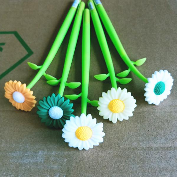 Fluent Writting Pen, 12 Pcs 0.5 Mm Black Ink Flower Shape Rolling Ball Cute Gel Ink Pen For Student And School Office Supplies (Flower)