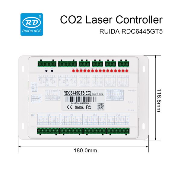CO2 Laser Controller RDC6445GT7 Designed for Non Metal Cutting Including Leather Fabric Sign Craft Gift and Toy Applications