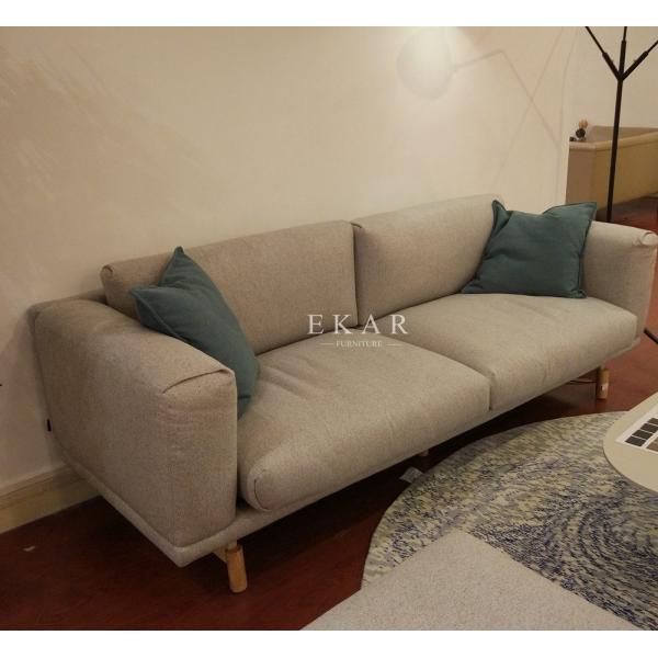 Latest Living Room Furniture Fabric 3 Seater Pink Sofa Wide Couch