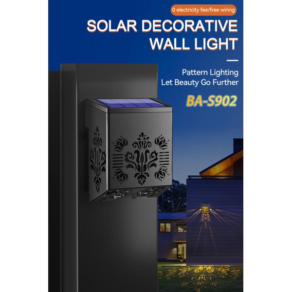 Outdoor Ambiance Solar Decorative Wall Light 1.2V IP65 ABS Plastics Material