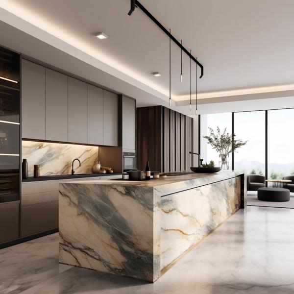 Solid Light Brown Ash Wood Kitchen Cabinets with Luxury Designs Stainless Steel Countertop & Sink for Apartment Kitchen