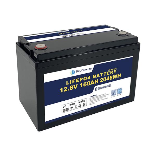 12V160Ah LiFePO4 Batterie Bluetooth Cellules au lithium Protection contre l'équilibrage IP65