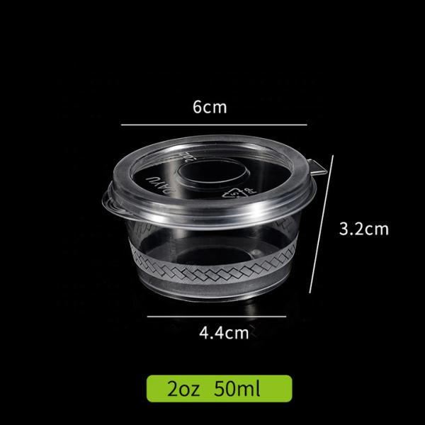 1oz 1.5oz 2oz 3.25oz 4oz 5oz Biodegradable Disposable Food Transparent Sauce Cups Takeaway Food Sauce Container