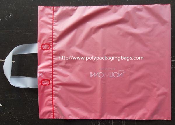 Le cintre en plastique de gousset latéral rose met en sac de grande taille pour le cadeau/épicerie