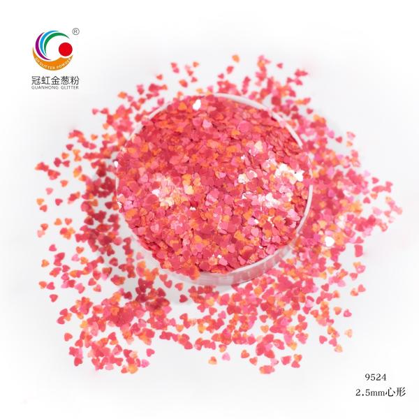 Delivery Period To Be Negotiated Heart Shaped Chunky Ink Pink Glitter Powder for Wedding Decoration Supplies