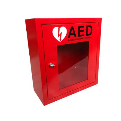 Armário de parede alarmado vermelho do AED para o serviço de apoio do costume dos desfibriladores